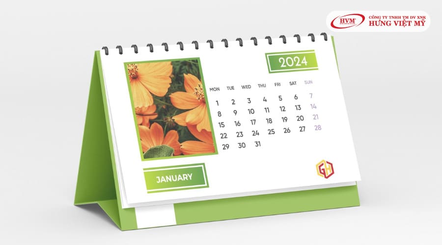 Mẫu mockup lịch để bàn truyền thống