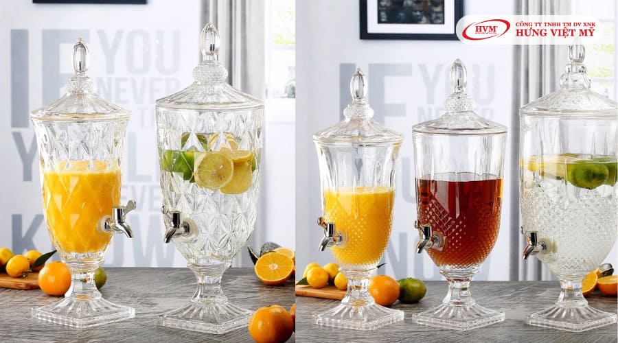 Bình thủy tinh có vòi 2 lít nhỏ gọn, tiện lợi