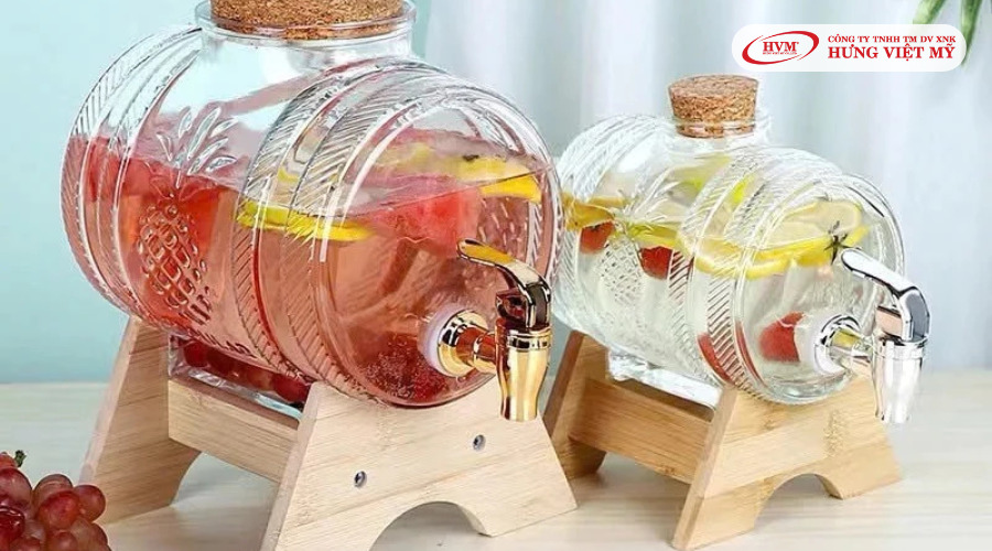 Bình thủy tinh đựng nước hoa quả có vòi 3l OEM
