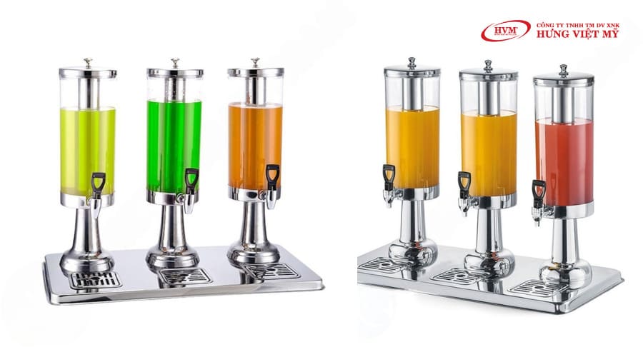 Bình đựng nước thủy tinh có vòi 9 lít 3 ngăn