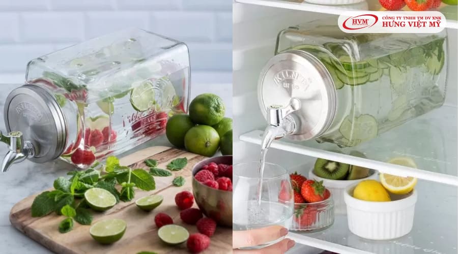Bình thuỷ tinh có vòi KILNER FRIDGE 3 lít