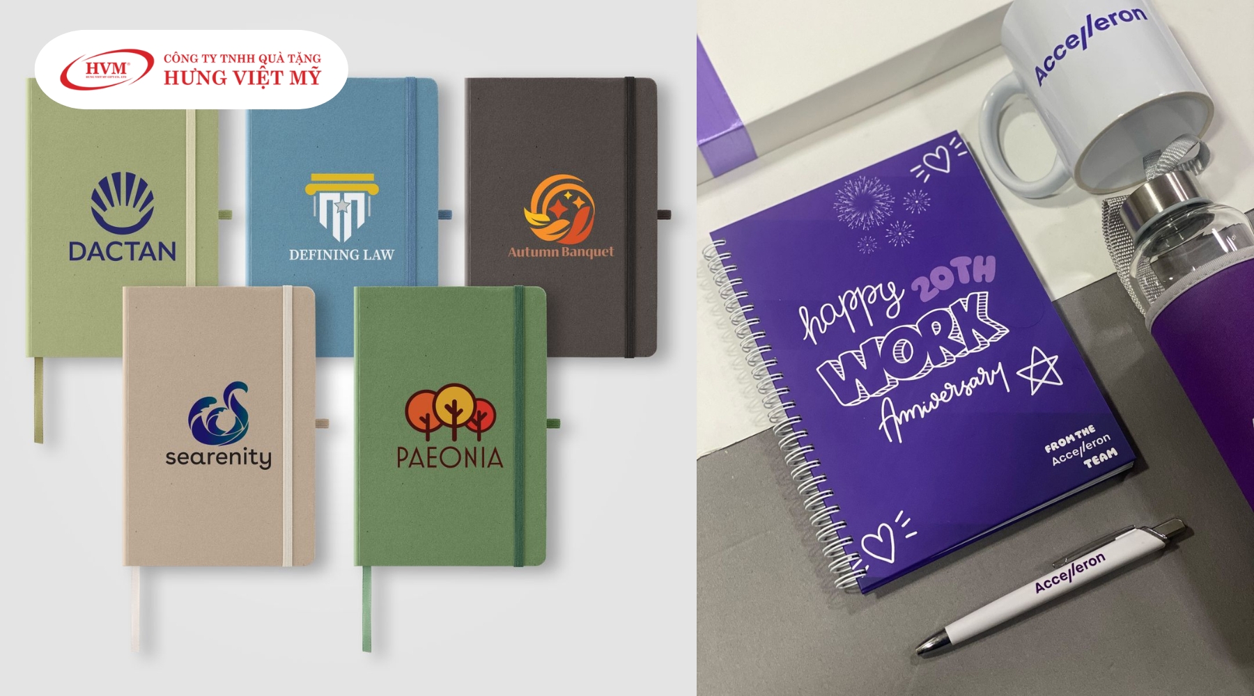 Sổ tay doanh nghiệp in logo theo y&ecirc;u cầu, thiết kế sang trọng