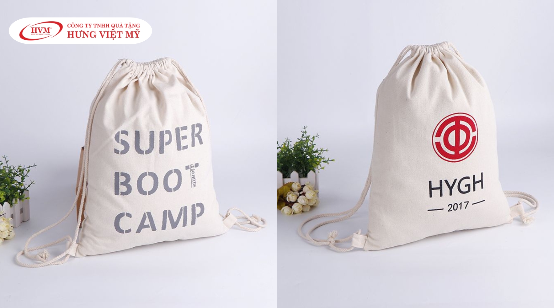 In túi canvas có dây rút