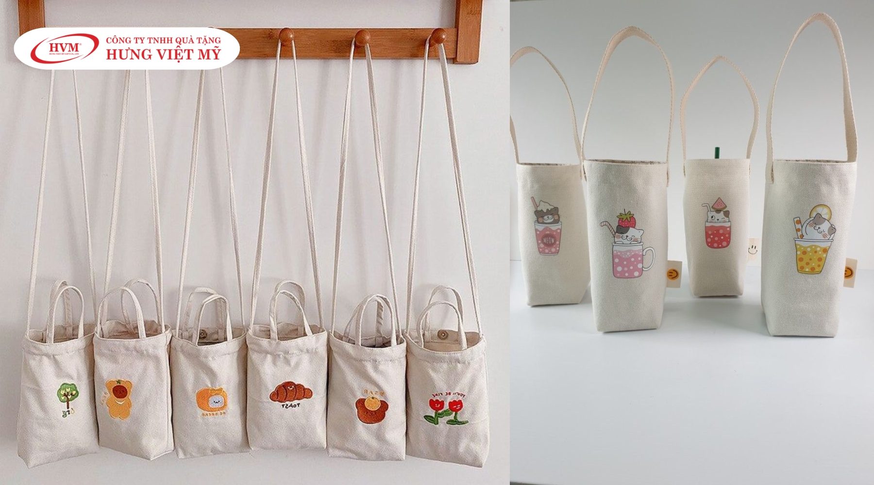 In túi canvas đựng bình nước