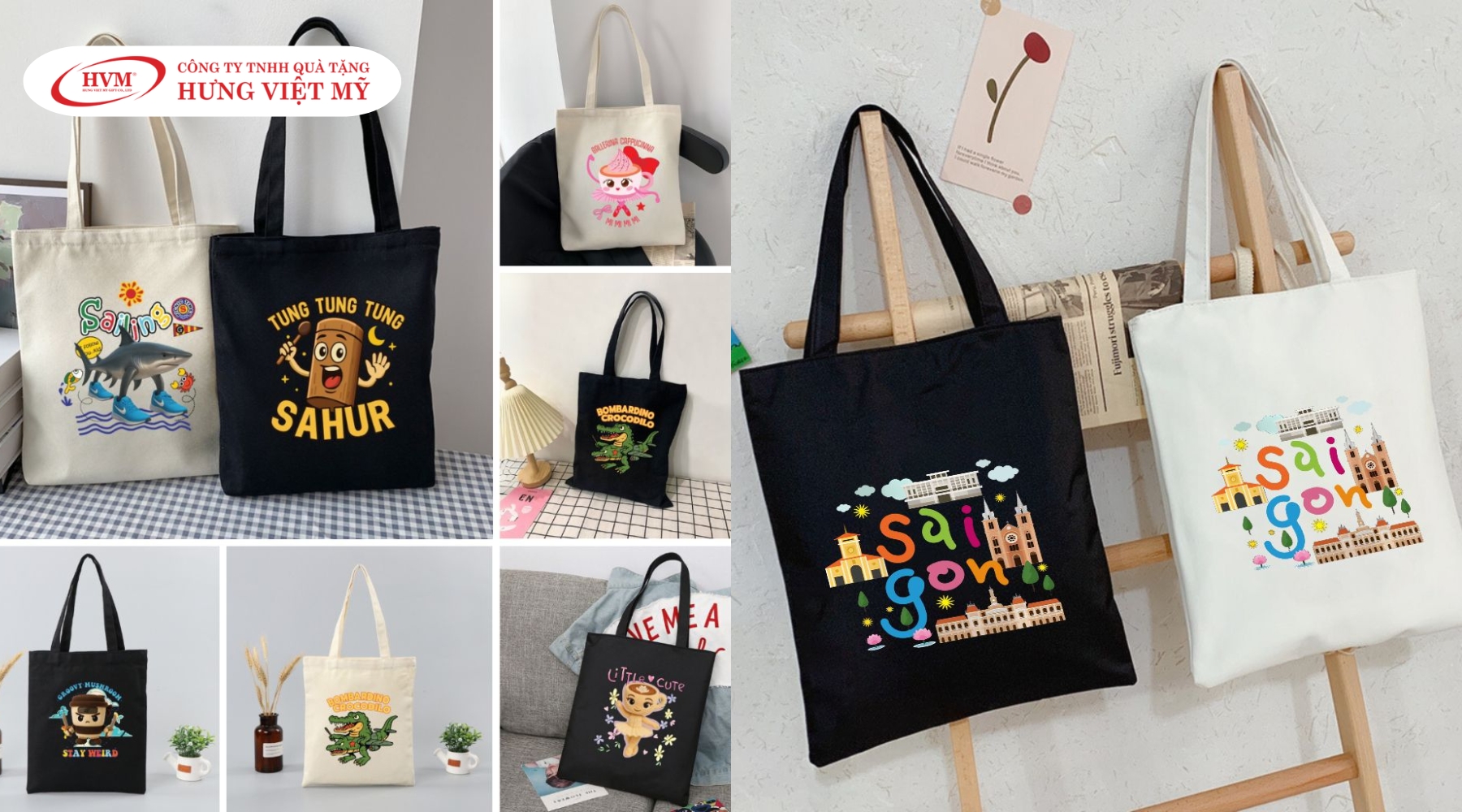 Túi canvas in theo yêu cầu có quai xách