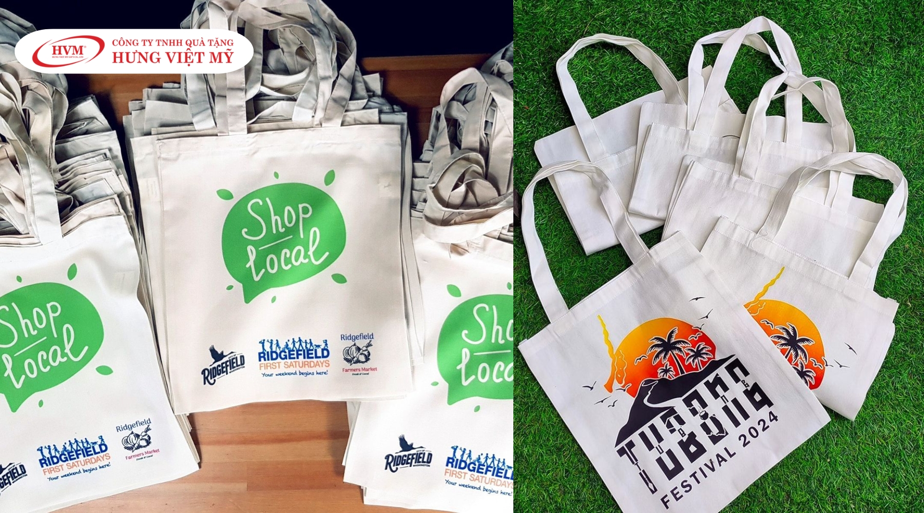 Túi vải canvas in logo công ty, doanh nghiệp