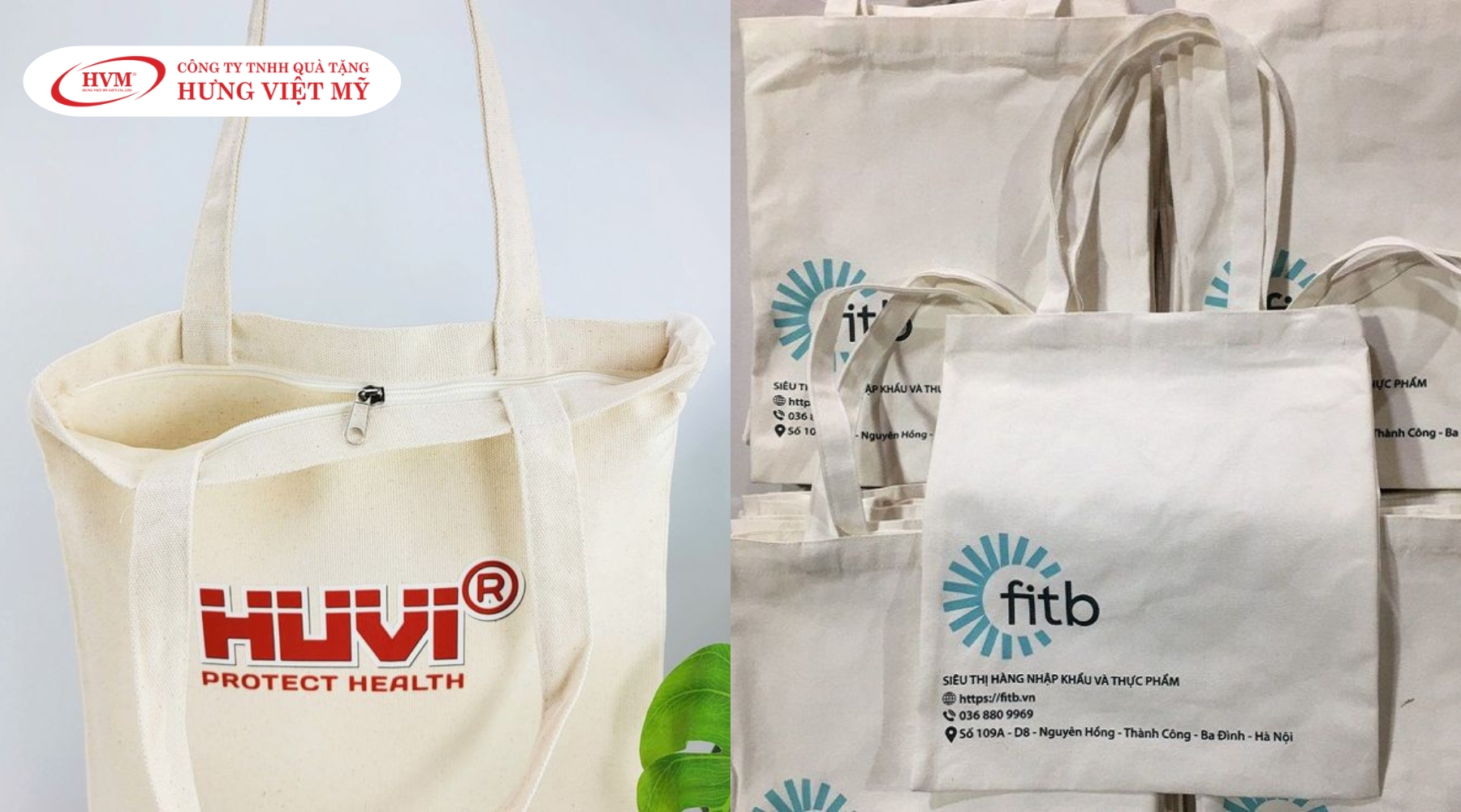 Túi vải canvas in logo công ty