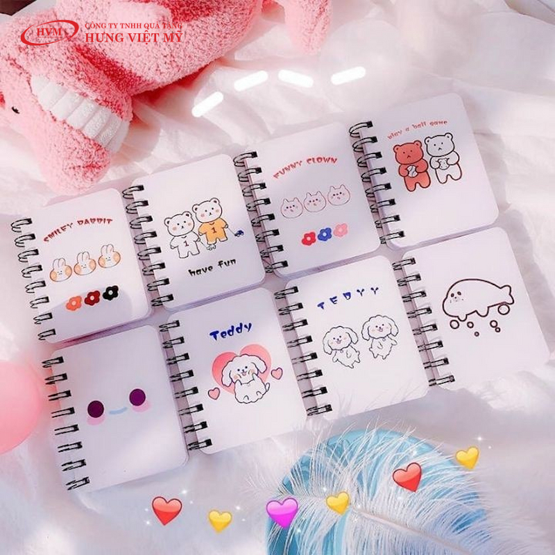 Sổ tay lò xo in hình nhân vật hoạt hình dễ thương, cute