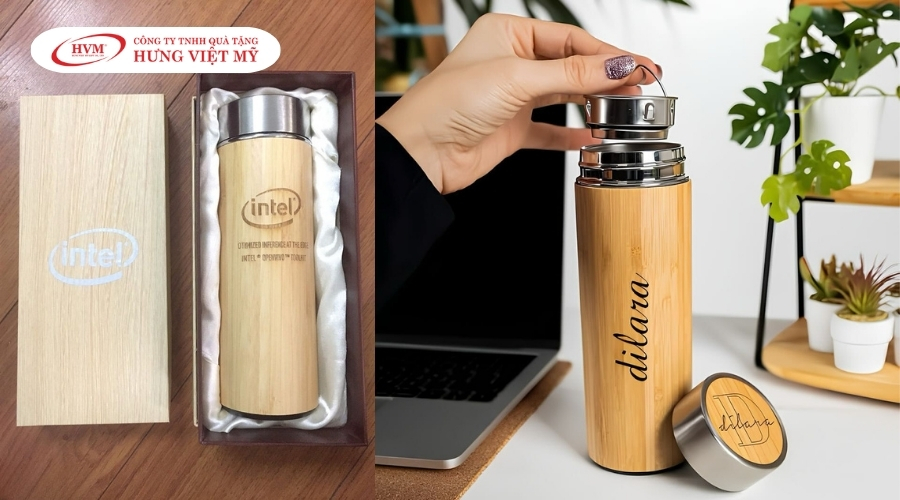 B&igrave;nh giữ nhiệt khắc t&ecirc;n logo c&ocirc;ng ty theo y&ecirc;u cầu