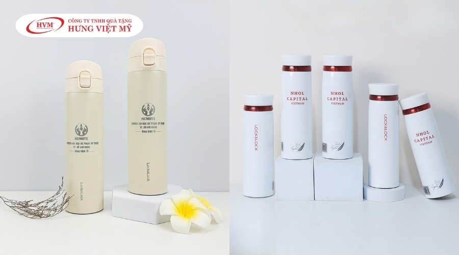 B&igrave;nh giữ nhiệt Lock&Lock in logo c&ocirc;ng ty l&agrave;m qu&agrave; tặng