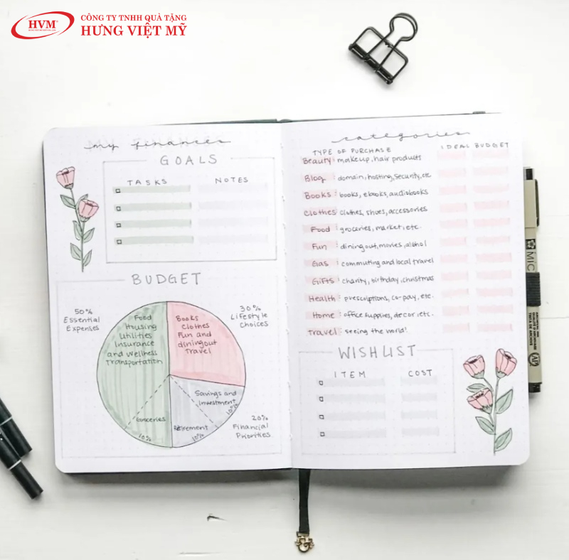 Mẫu sổ tay thu chi handmade đơn giản