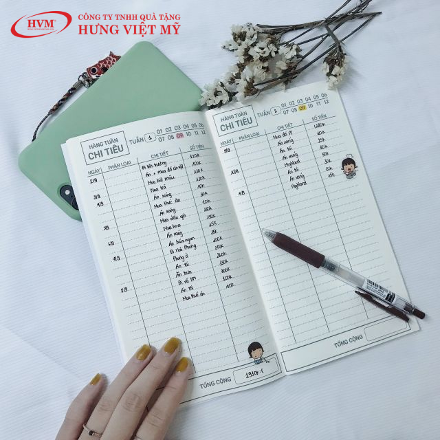 Mẫu sổ tay thu chi handmade làm đơn giản tại nhà