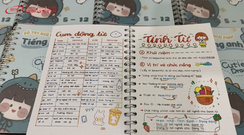 Thiết kế bố cục cho sổ tay từ vựng tiếng anh