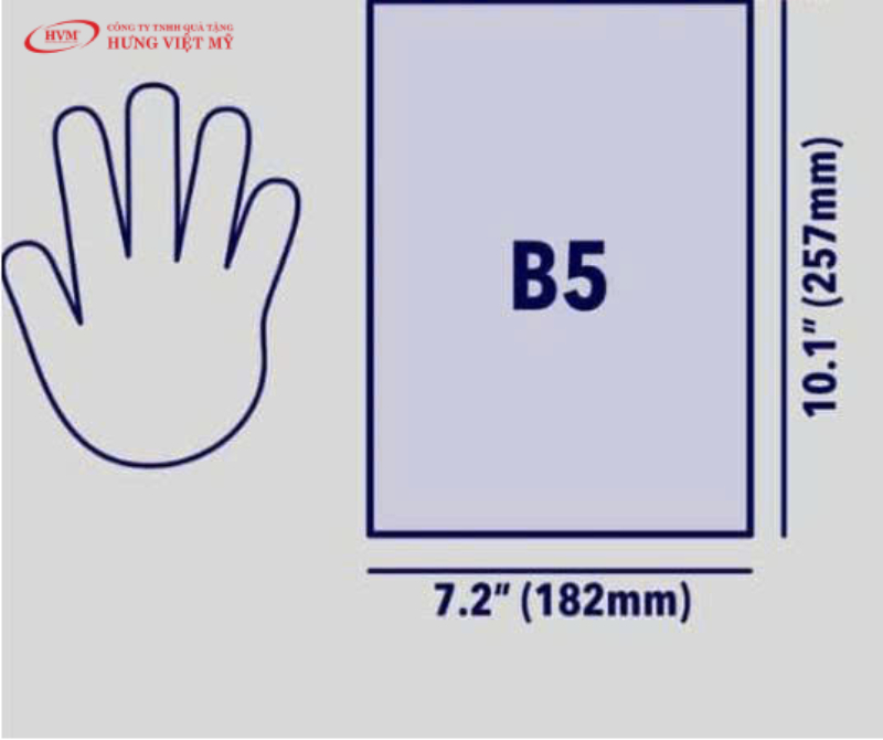 Kích thước sổ tay B5 (176 x 250 mm)