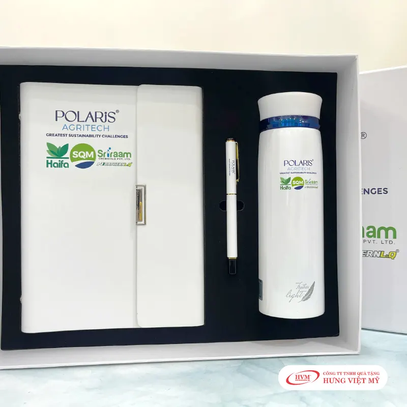GS 011 - GIFTSET (Bình Giữ Nhiệt + Sổ tay + Bút Ký + USB + Hộp Quà)