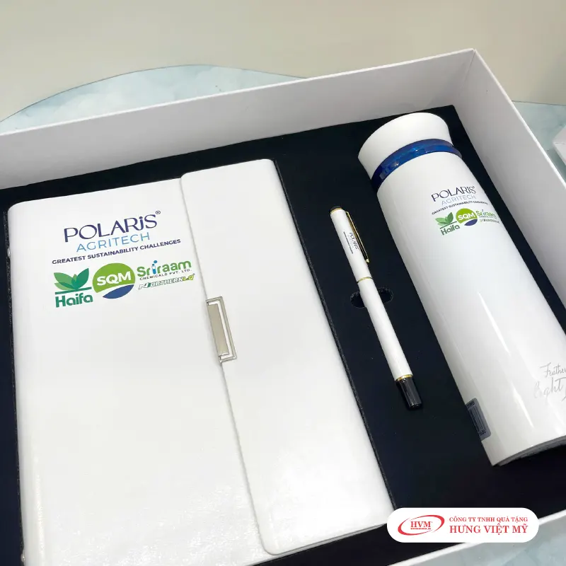 GS 011 - GIFTSET (Bình Giữ Nhiệt + Sổ tay + Bút Ký + USB + Hộp Quà)