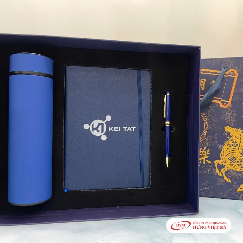 GS 011 - GIFTSET (Bình Giữ Nhiệt + Sổ tay + Bút Ký + USB + Hộp Quà)