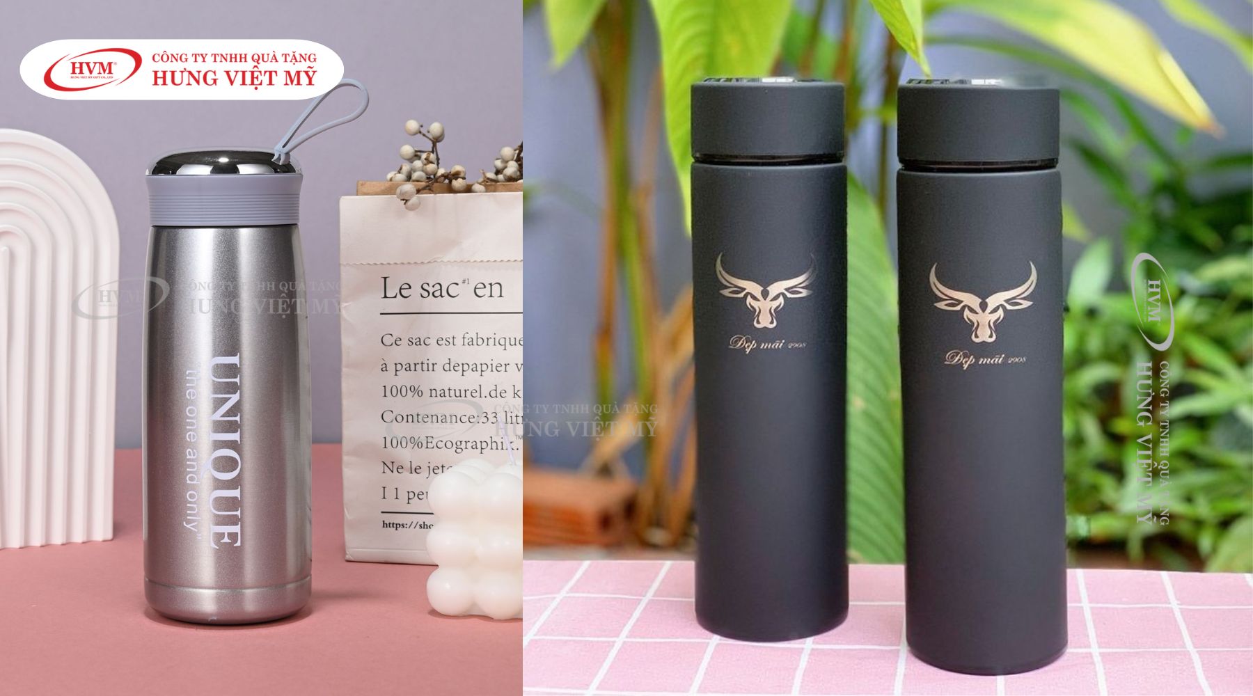 Bình giữ nhiệt khắc tên thương hiệu theo yêu cầu