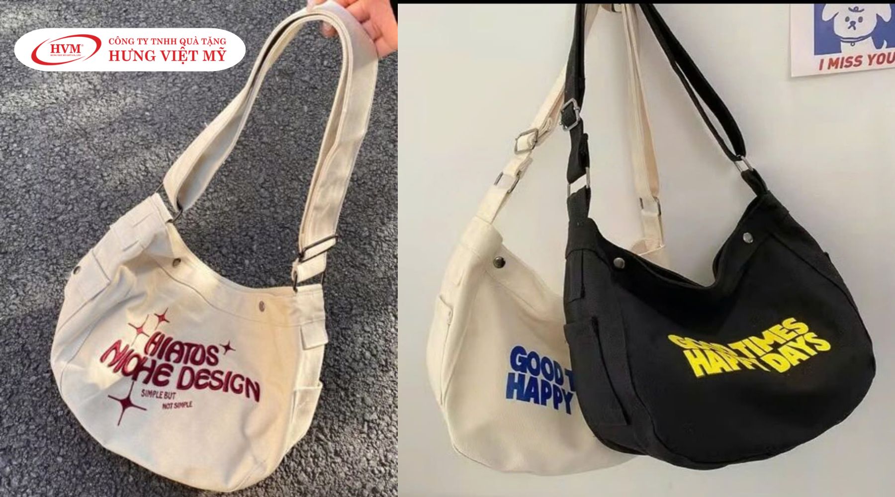 Túi đeo chéo vải canvas