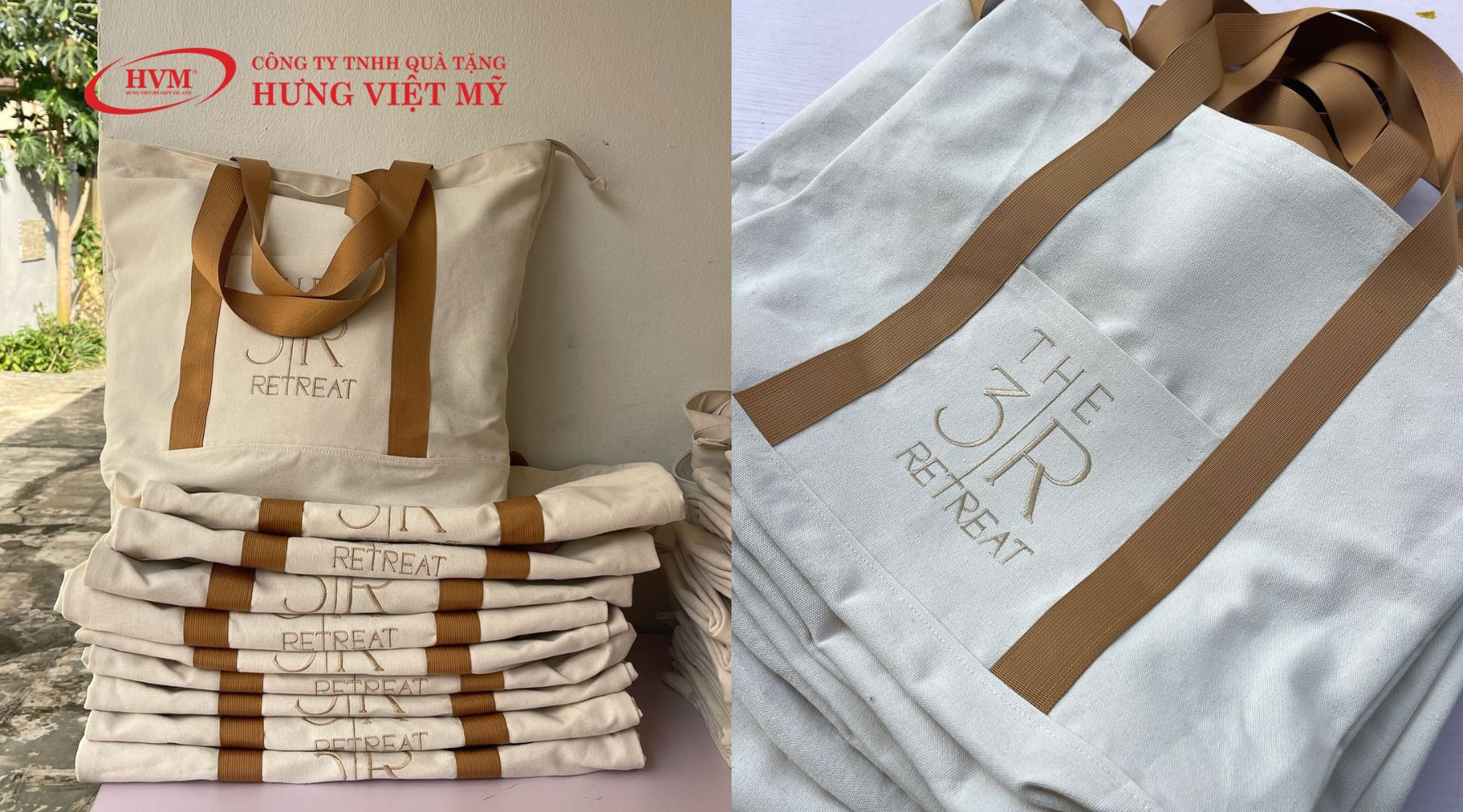 Túi vải tote in theo yêu cầu có thể tái sử dụng nhiều lần