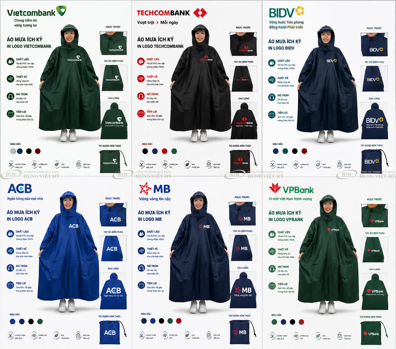 &Aacute;o mưa &iacute;ch kỷ in logo c&aacute;c ng&acirc;n h&agrave;ng