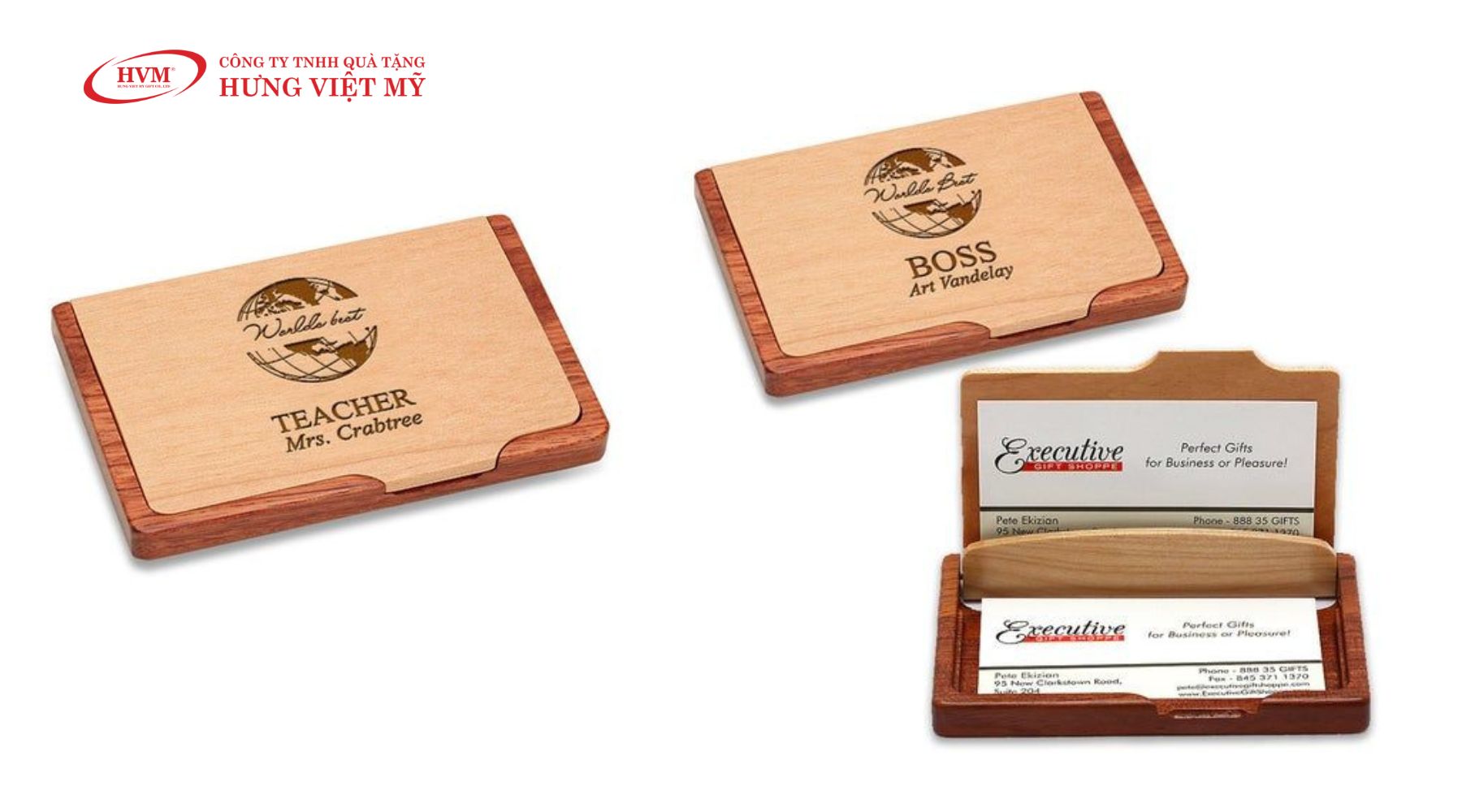 Hộp đựng name card bằng gỗ