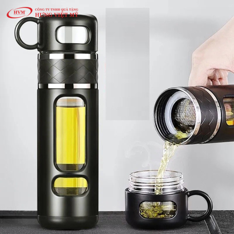 B&igrave;nh thủy tinh giữ nhiệt 2 lớp chống bỏng cao cấp