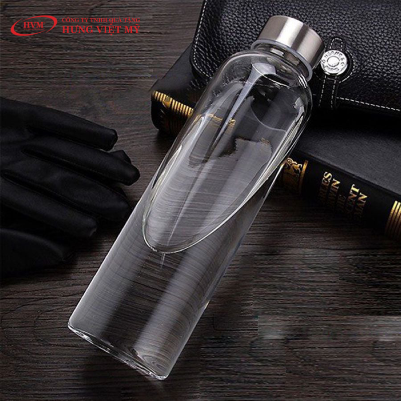 B&igrave;nh thủy tinh nắp vặn inox c&oacute; quai x&aacute;ch sang trọng