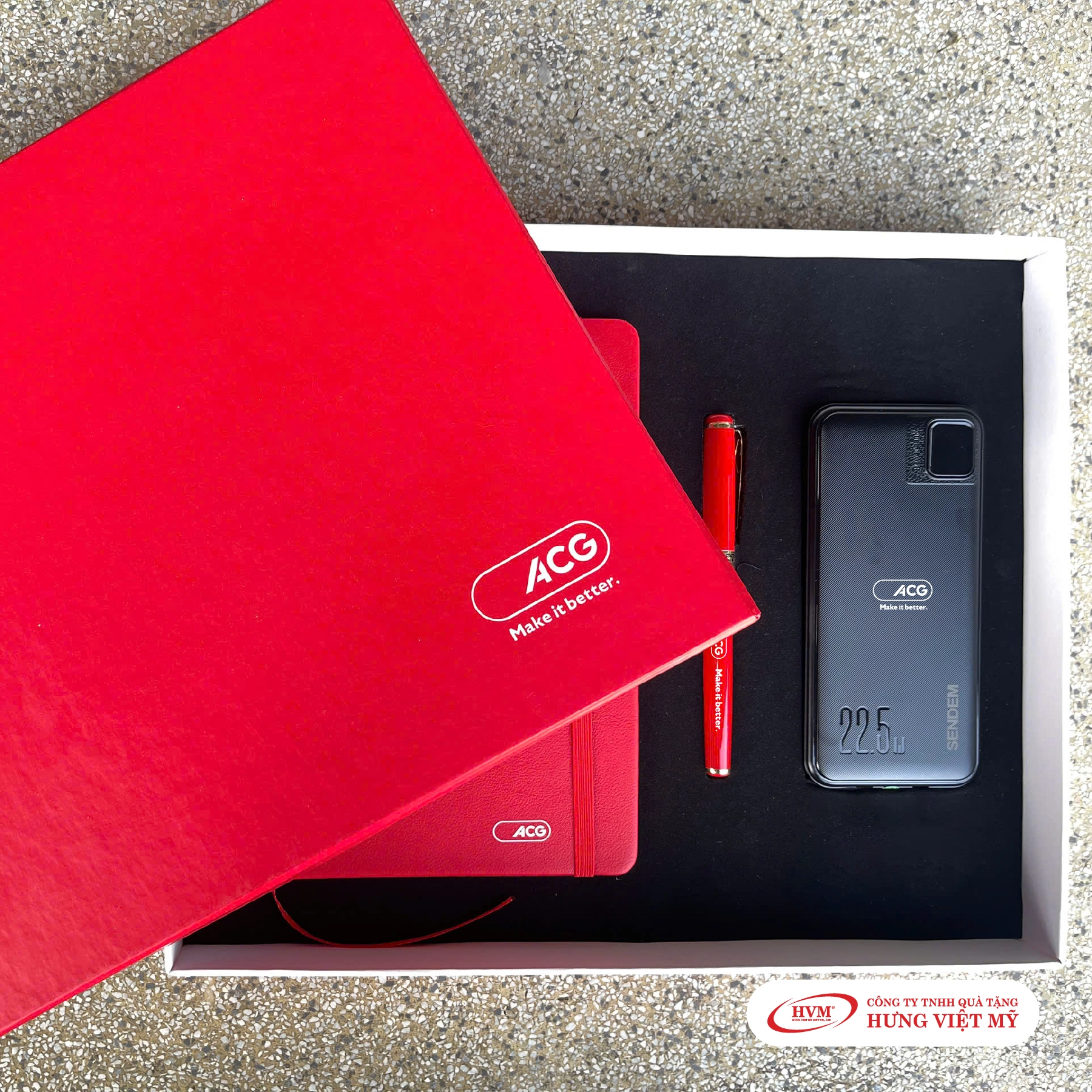 GS 002 - GIFTSET (Sổ tay + Bút ký +Pin Sạc + Hộp quà)