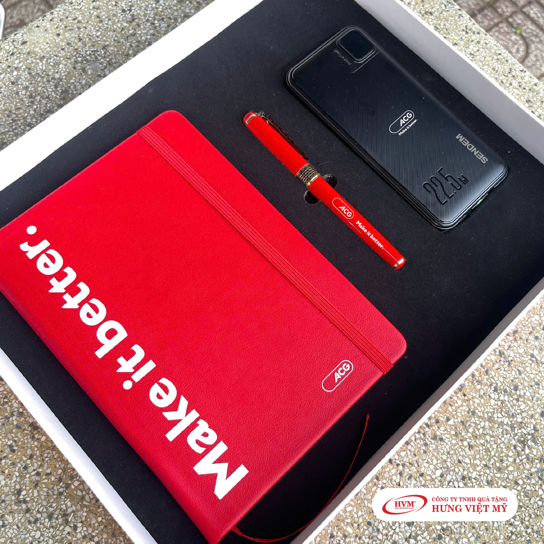 GS 002 - GIFTSET (Sổ tay + Bút ký +Pin Sạc + Hộp quà)