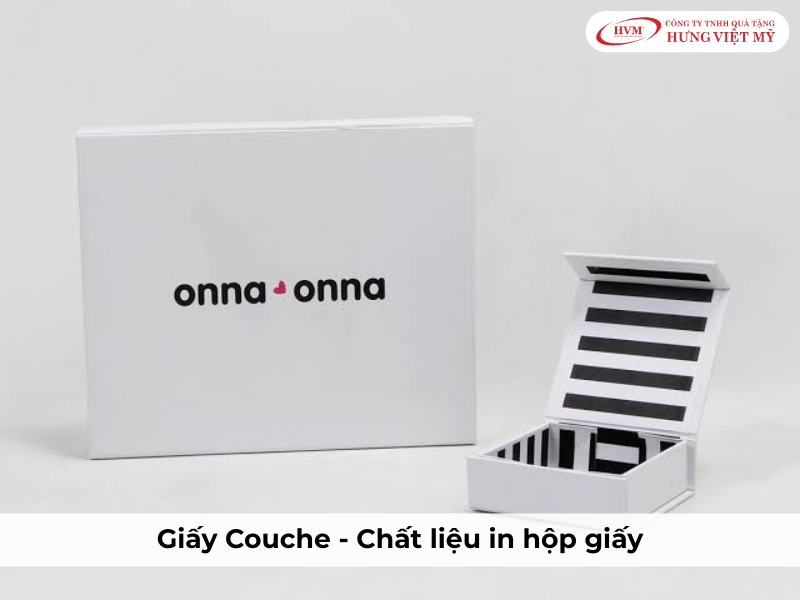 Giấy Couche - chất liệu bắt mực tốt, phổ biến để in hộp giấy và bồi hộp cứng
