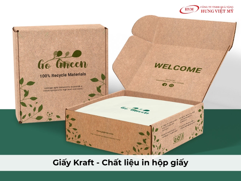 Giấy Kraft - chất liệu thân thiện môi trường, phù hợp in hộp giấy phong cách vintage