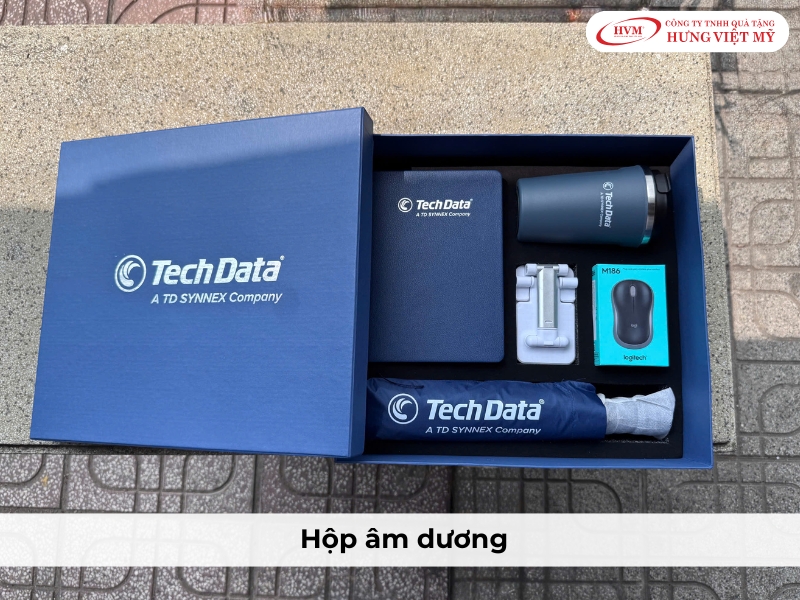 Kiểu hộp cứng âm dương nắp rời - phổ biến cho quà tặng doanh nghiệp tại Hưng Việt Mỹ