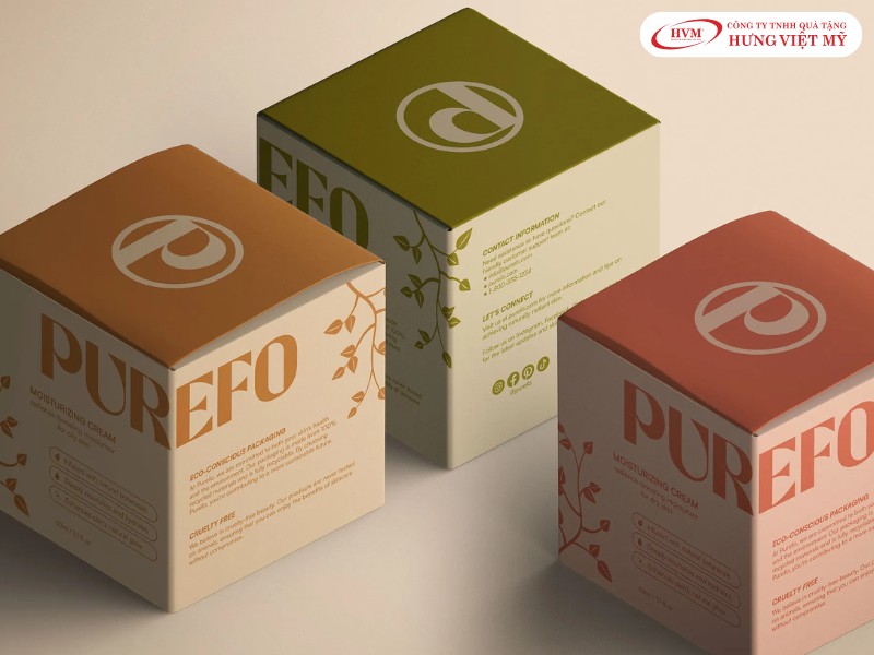 Mẫu bao bì giấy Ivory nắp gài tinh tế dành cho các dòng mỹ phẩm.