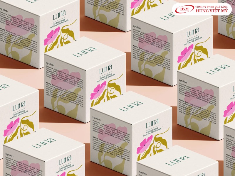 Mẫu in logo hộp giấy đựng mỹ phẩm nắp gài