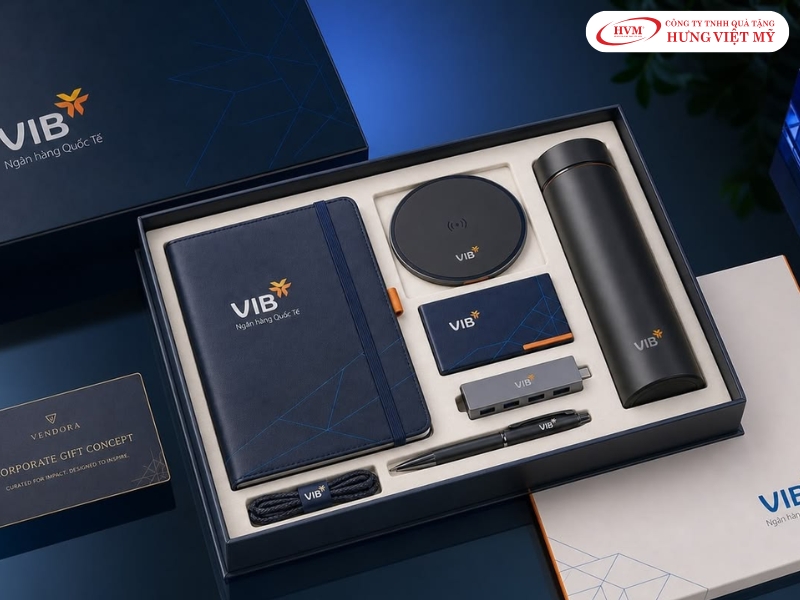Set quà tặng doanh nghiệp chỉn chu với hộp giấy có kích thước chuẩn xác và khay định hình chuyên nghiệp.