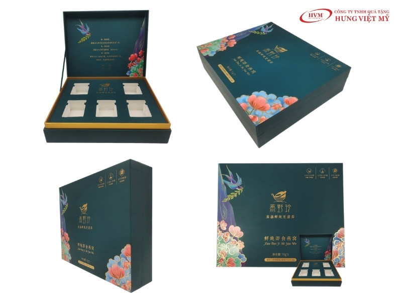 Hộp đựng yến hũ chưng sẵn dạng nắp lật dán nam châm ẩn.