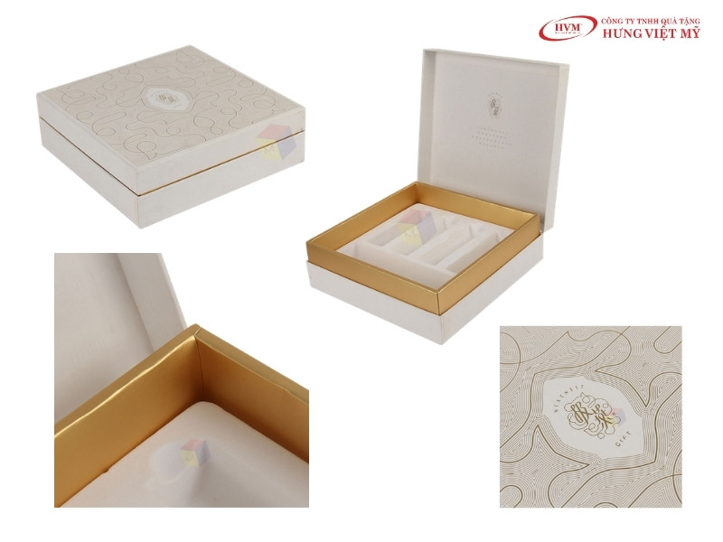 Hộp cứng yến sào nắp nam châm giữ form tốt.