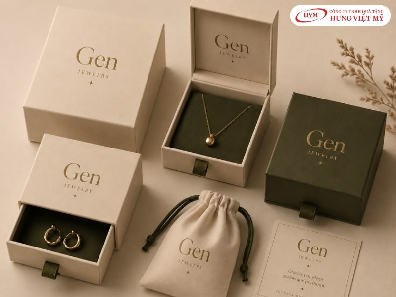 Hộp đựng trang sức in logo giúp tăng nhận diện thương hiệu
