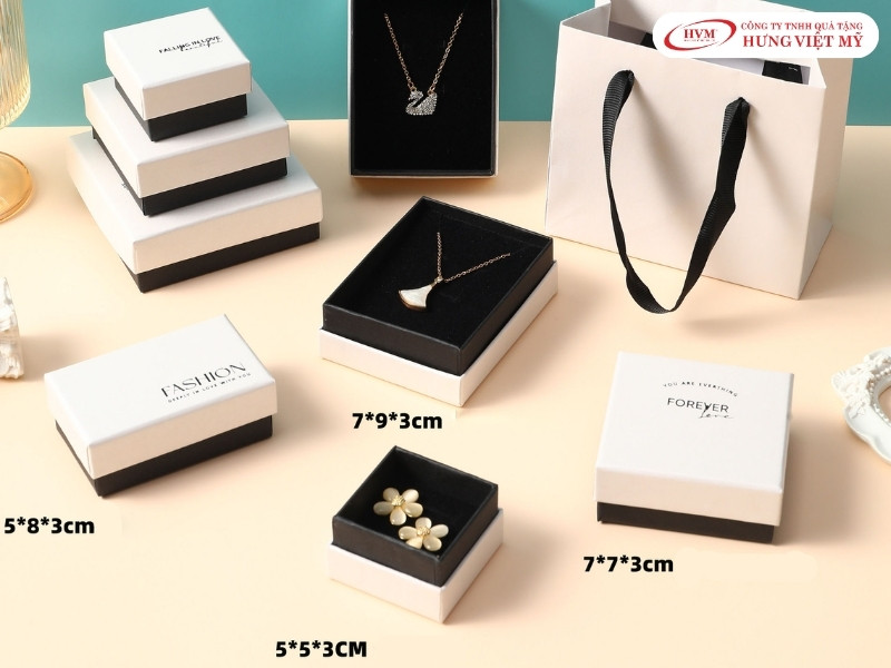 Mẫu hộp nắp âm dương chắc chắn cho nhẫn và dây chuyền