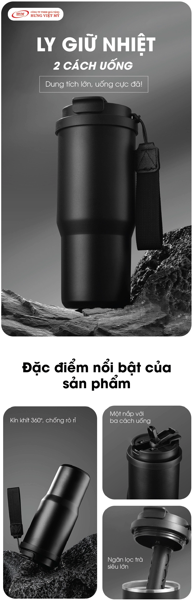 Ly giữ nhiệt cà phê inox 304 750ml – LGN 31 dung tích lớn, uống cực đã