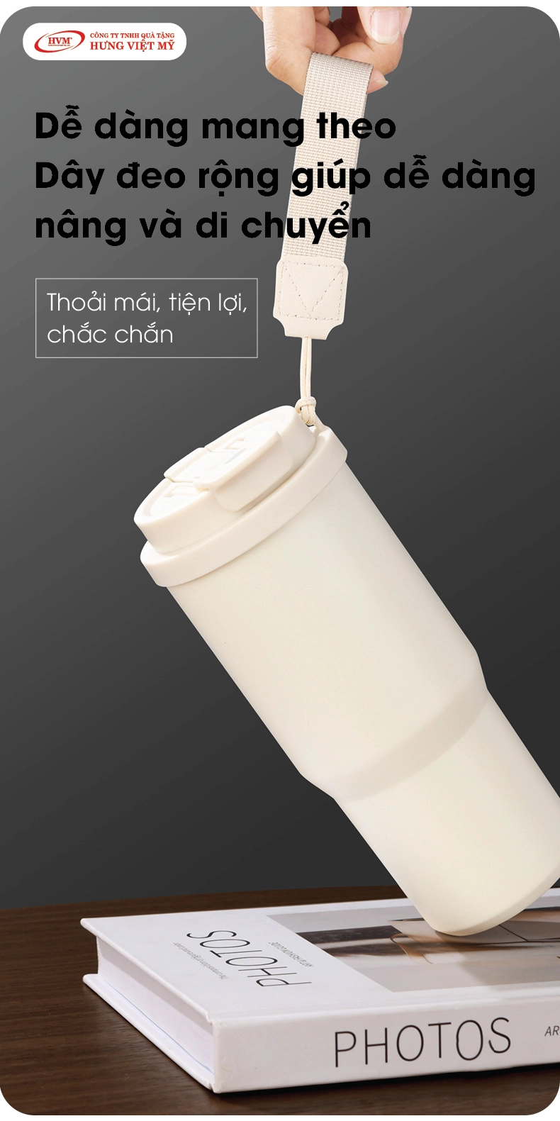 Dây đeo Ly giữ nhiệt cà phê LGN 31 rộng, di chuyển dễ dàng