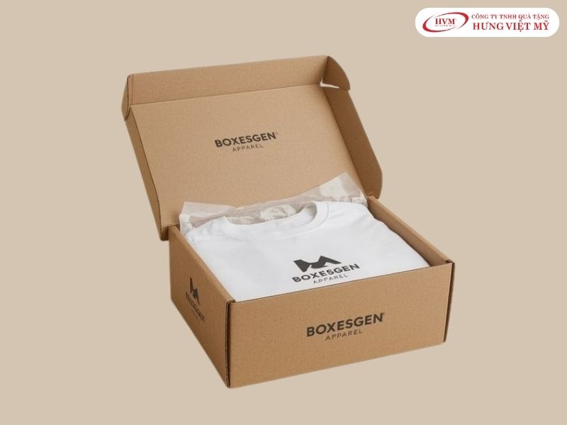 Mẫu hộp carton đựng quần áo nắp gài chuẩn phom chuyên dùng cho Local Brand.