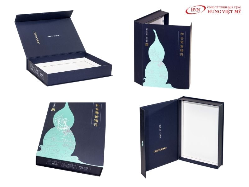 Thiết kế bao bì thuốc y học cổ truyền dạng hộp nắp âm dương cao cấp chứa cao dược liệu.
