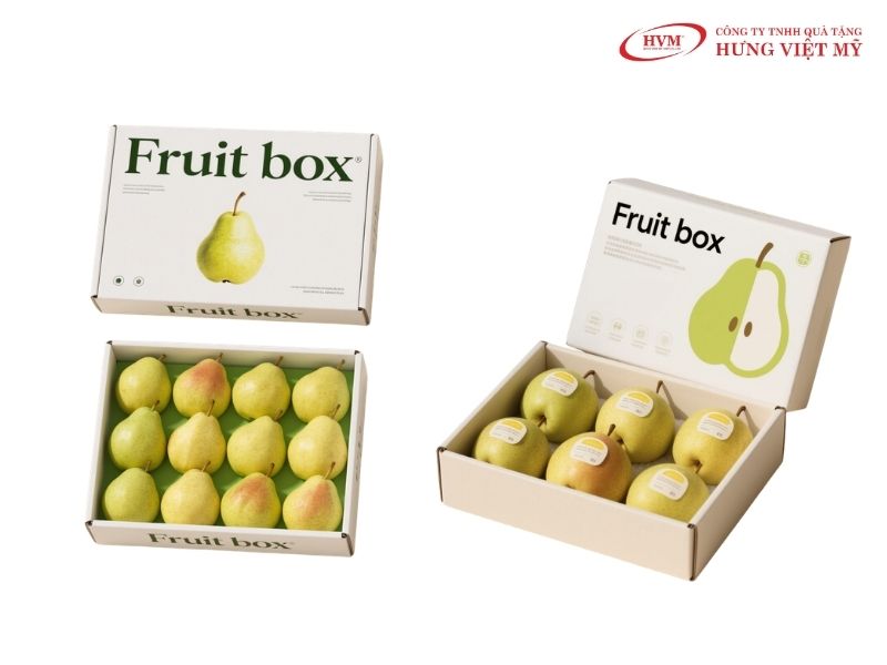 Thiết kế hộp đựng hoa quả nắp chụp rời cao cấp dành cho cherry, nho sữa và táo nhập khẩu.