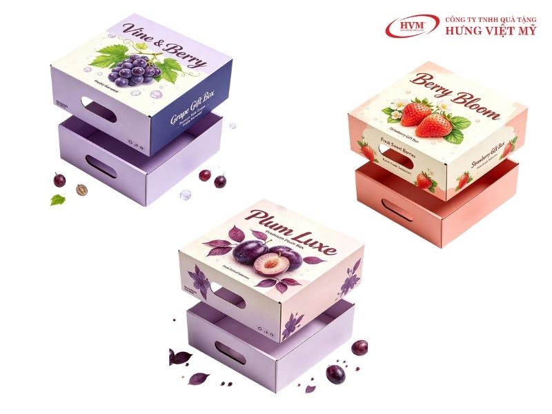 Hộp giấy đựng trái cây âm dương in logo theo yêu cầu