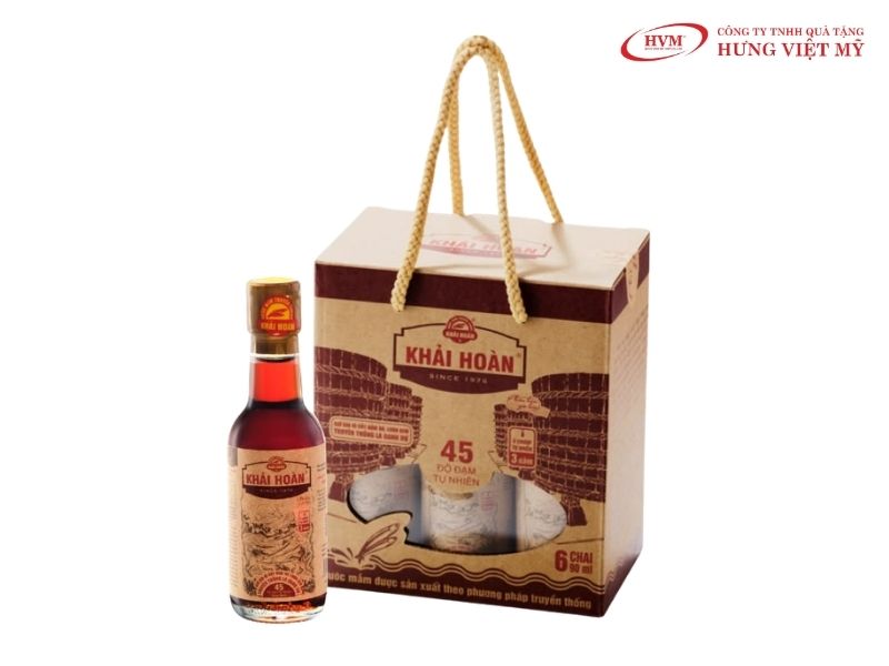Hộp giấy đựng nước mắm 3 chai cho set gia đình