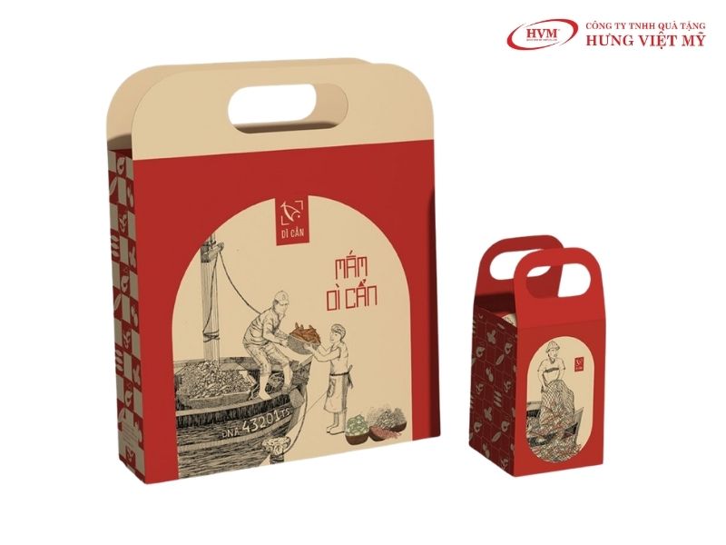 Mẫu hộp quà tặng nước mắm biếu Tết sang trọng