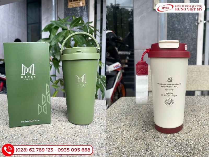 Ly giữ nhiệt in logo gọn nhẹ, món quà tặng 20/10 tiện mang theo cho dân văn phòng.
