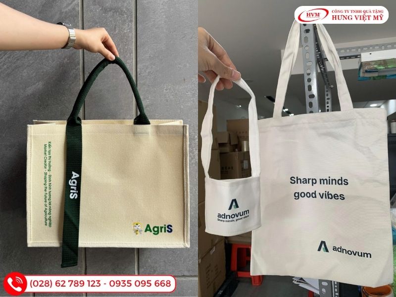 Túi vải canvas in logo, quà tặng 20/10 thân thiện môi trường và truyền thông thương hiệu tốt.